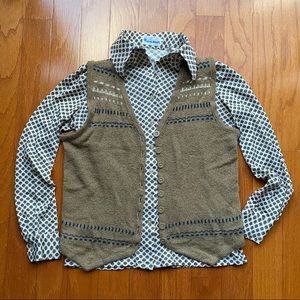 Vintage 60’s John Meyer poly knit blouse and Intuitions vest